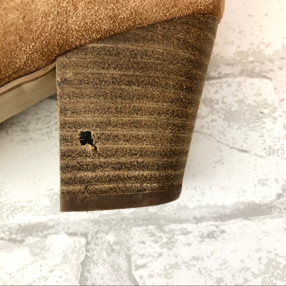 Franco Fortini Ramona Brown Leather Ankle Peep Toe Booties w/Lacing & Tassels - Picture 9 of 9